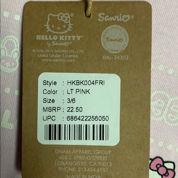 Hello Kitty Light Pink Long Sleeve Onesie - Picture 7 of 7